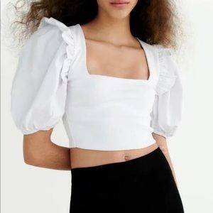 Zara puff sleeve crop top